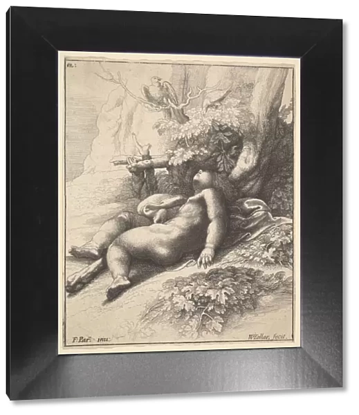 Infant Hercules asleep, 1625-77. Creator: Wenceslaus Hollar