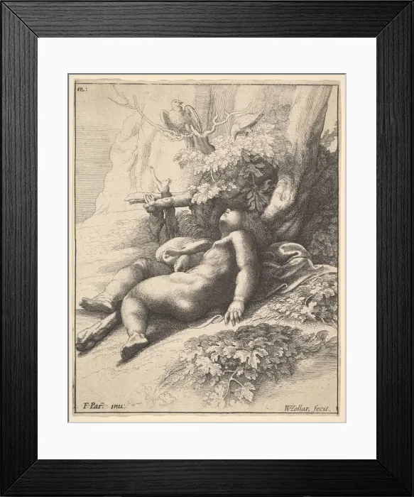 Framed Print : Infant Hercules asleep, 1625-77. Creator: Wenceslaus Hollar