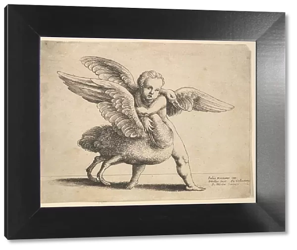 Cupid and the swan, 1652. Creator: Wenceslaus Hollar