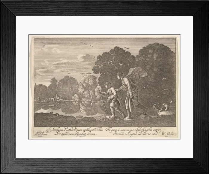 Framed Print : Tobias and the angel, 1644-52. Creator: Wenceslaus Hollar Framed Print : Tobias and the angel, 1644-52. Creator: Wenceslaus Hollar