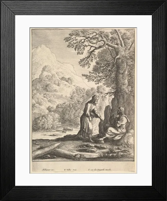 Framed Print : The Temptation, 1625-77. Creator: Wenceslaus Hollar Framed Print : The Temptation, 1625-77. Creator: Wenceslaus Hollar