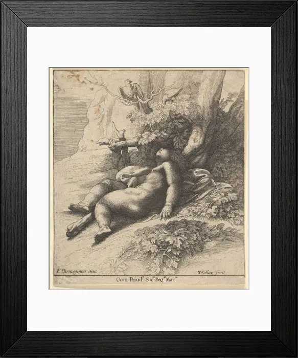 Framed Print : Infant Hercules asleep, 1625-77. Creator: Wenceslaus Hollar Framed Print : Infant Hercules asleep, 1625-77. Creator: Wenceslaus Hollar