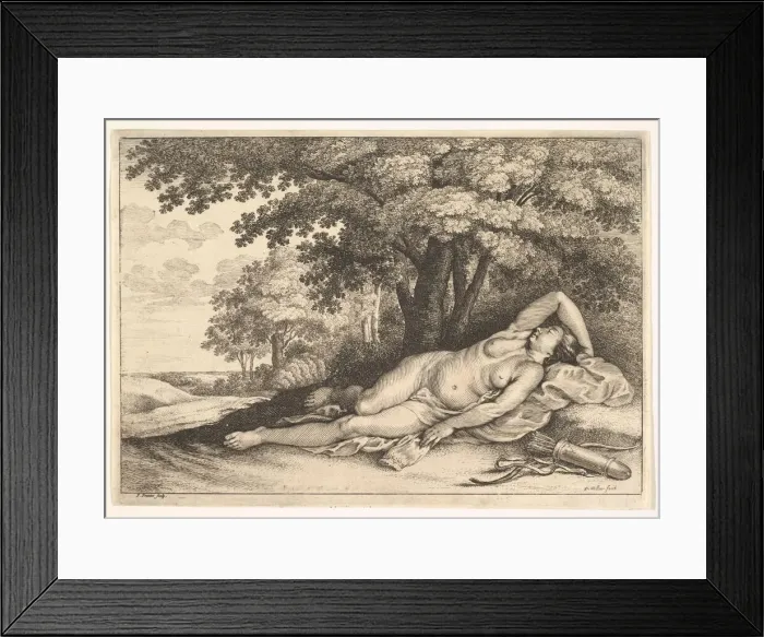 Framed Print : Sleeping Huntress, 1625-77. Creator: Paulus Potter Framed Print : Sleeping Huntress, 1625-77. Creator: Paulus Potter