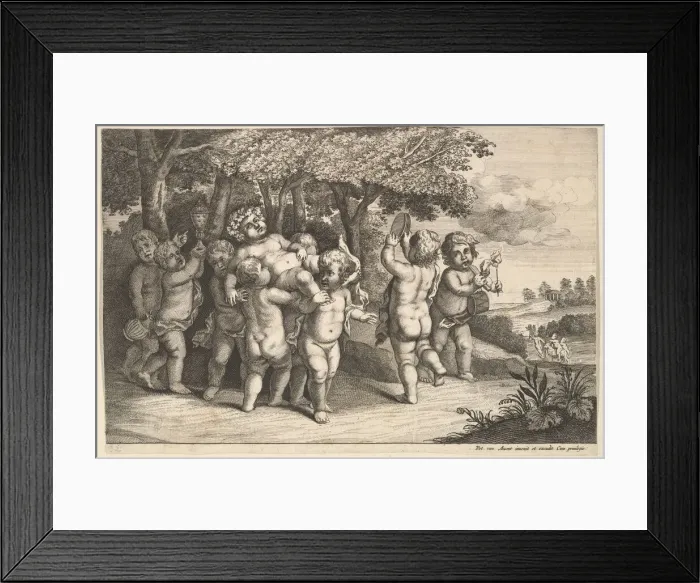 Framed Print : Nine Small Boys, 1625-77. Creator: Wenceslaus Hollar Framed Print : Nine Small Boys, 1625-77. Creator: Wenceslaus Hollar