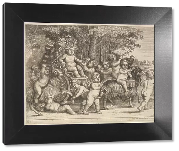 Eleven Boys and Three Goats, 1625-77. Creator: Wenceslaus Hollar