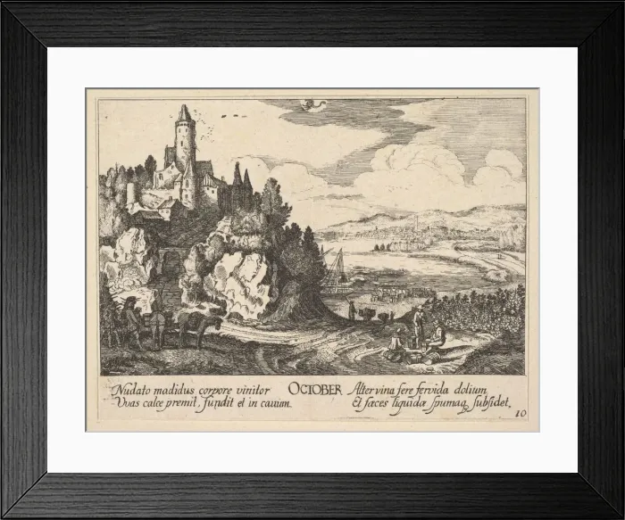 Framed Print : October, 1628-29. Creator: Wenceslaus Hollar Framed Print : October, 1628-29. Creator: Wenceslaus Hollar