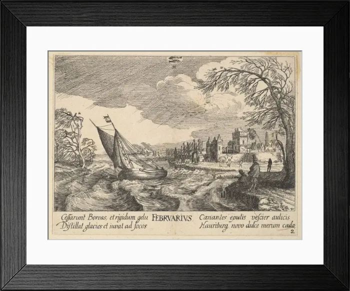 Framed Print : February, 1628-29. Creator: Wenceslaus Hollar Framed Print : February, 1628-29. Creator: Wenceslaus Hollar
