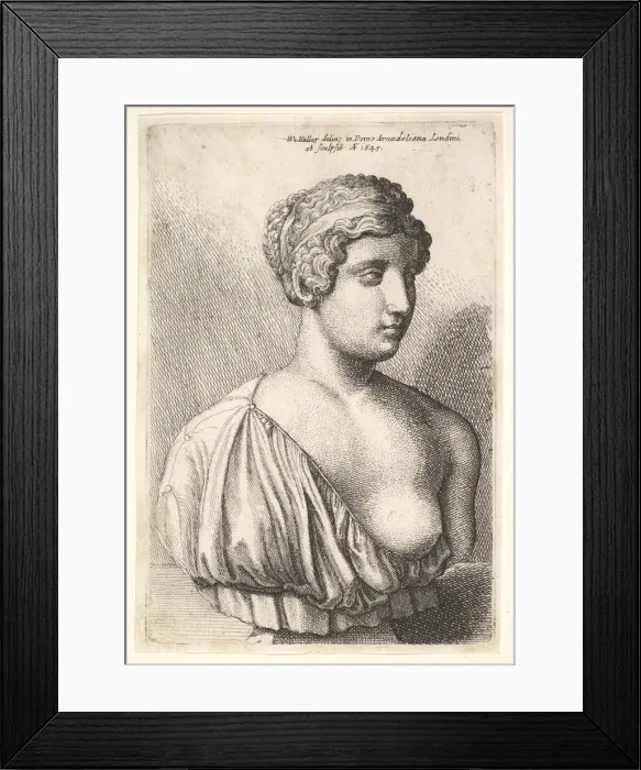 Framed Print : Antique bust of a woman, 1645. Creator: Wenceslaus Hollar Framed Print : Antique bust of a woman, 1645. Creator: Wenceslaus Hollar