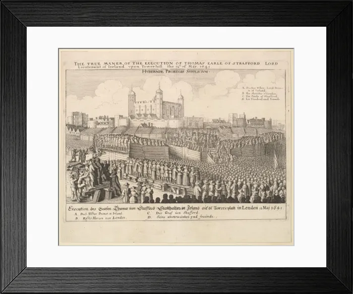 Framed Print : The true maner [manner] of the execution of Thomas Earle of Strafford, 1641