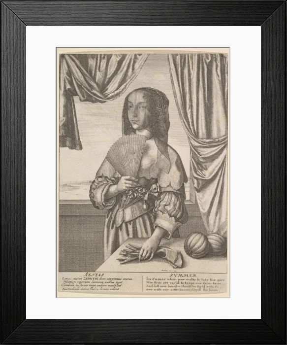 Framed Print : Aestas - Summer (Three-quarter-length seasons), 1641. Creator: Wenceslaus Hollar Framed Print : Aestas - Summer (Three-quarter-length seasons), 1641. Creator: Wenceslaus Hollar