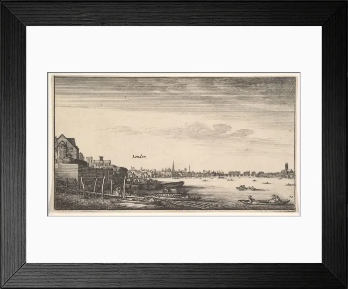 Framed Print : London Viewed from the Milford Stairs, 1643-1644. Creator: Wenceslaus Hollar Framed Print : London Viewed from the Milford Stairs, 1643-1644. Creator: Wenceslaus Hollar
