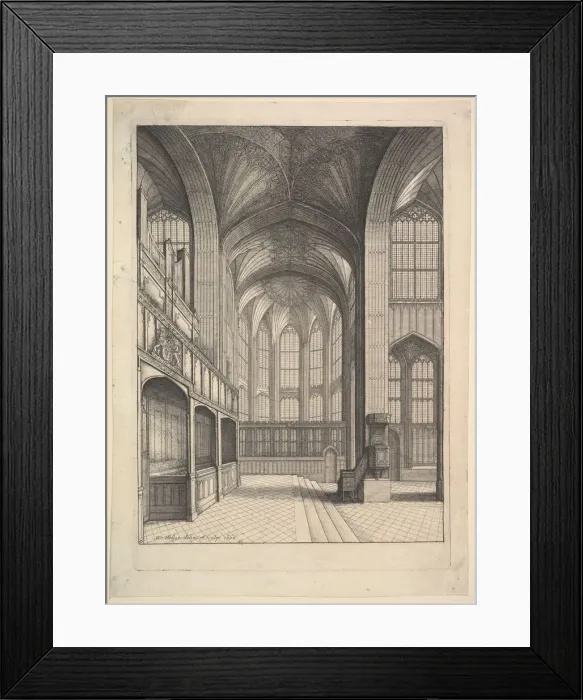 Framed Print : Brays Chapel in St. Georges Chapel, Windsor. 1663. Creator: Wenceslaus Hollar