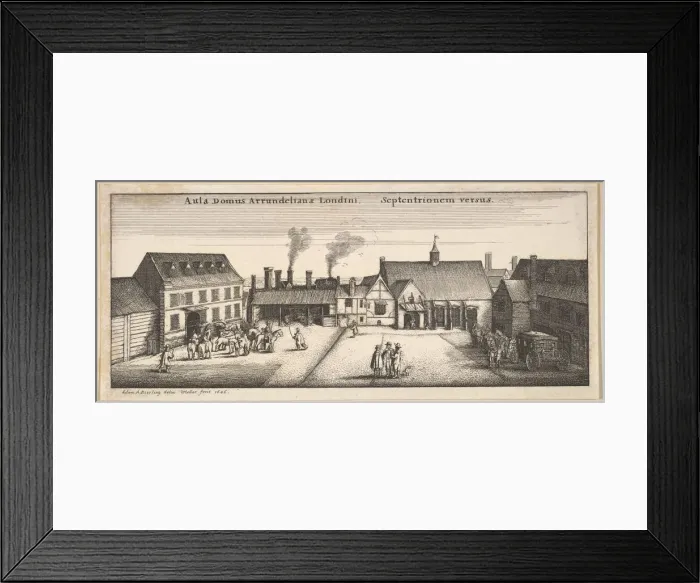 Framed Print : Arundel House from the North, copy, 17th century (?). Creator: Wenceslaus Hollar Framed Print : Arundel House from the North, copy, 17th century (?). Creator: Wenceslaus Hollar
