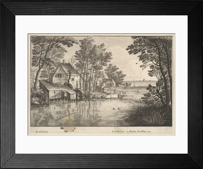 Framed Print : The Angler, 1650. Creator: Wenceslaus Hollar Framed Print : The Angler, 1650. Creator: Wenceslaus Hollar