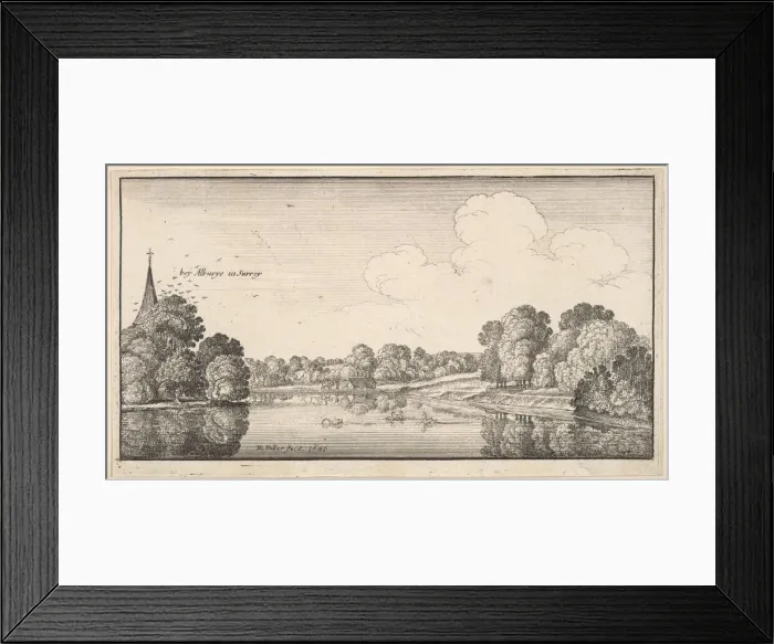 Framed Print : Views of countryside near Albury, Surrey, 1645. Creator: Wenceslaus Hollar Framed Print : Views of countryside near Albury, Surrey, 1645. Creator: Wenceslaus Hollar