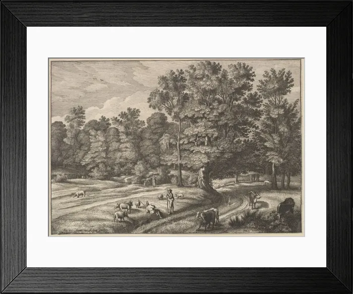 Framed Print : Shepherds in a Forest, 1648-50. Creator: Wenceslaus Hollar Framed Print : Shepherds in a Forest, 1648-50. Creator: Wenceslaus Hollar