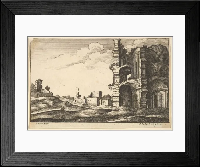 Framed Print : Classical Ruins, 1673. Creator: Wenceslaus Hollar Framed Print : Classical Ruins, 1673. Creator: Wenceslaus Hollar