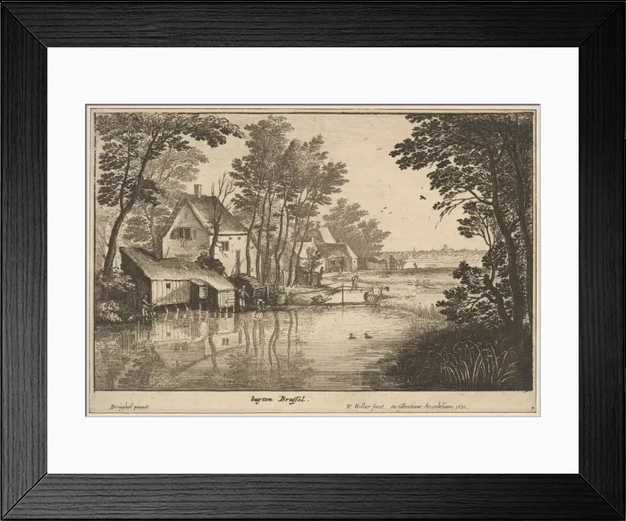 Framed Print : Landscape with an Angler, 1650. Creator: Wenceslaus Hollar Framed Print : Landscape with an Angler, 1650. Creator: Wenceslaus Hollar