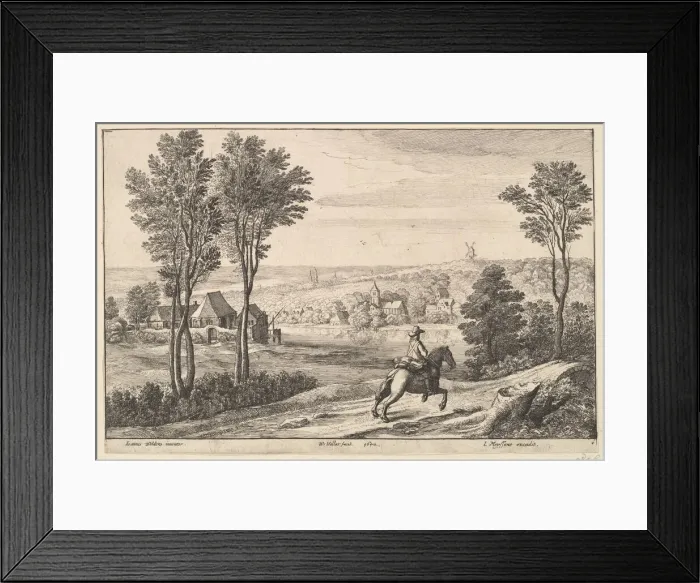 Framed Print : The Horseman, 1650. Creator: Wenceslaus Hollar Framed Print : The Horseman, 1650. Creator: Wenceslaus Hollar