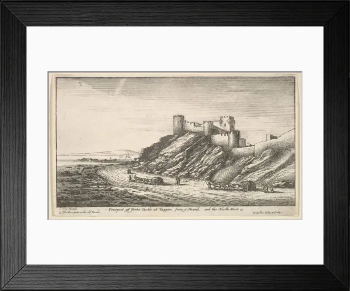Framed Print : Prospect of Yorke Castle at Tangier, from ye Strand, and the North-West, 1669-73 Framed Print : Prospect of Yorke Castle at Tangier, from ye Strand, and the North-West, 1669-73