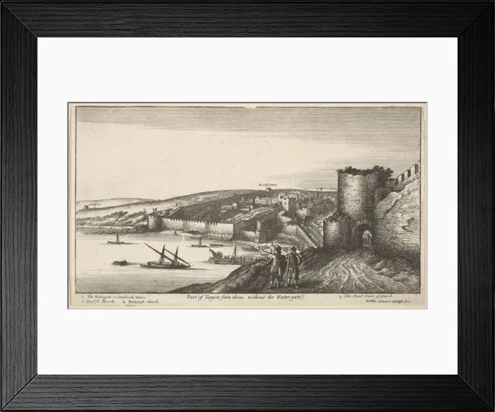 Framed Print : Part of Tangier from aboue, without the Water-gate, 1670. Creator: Wenceslaus Hollar