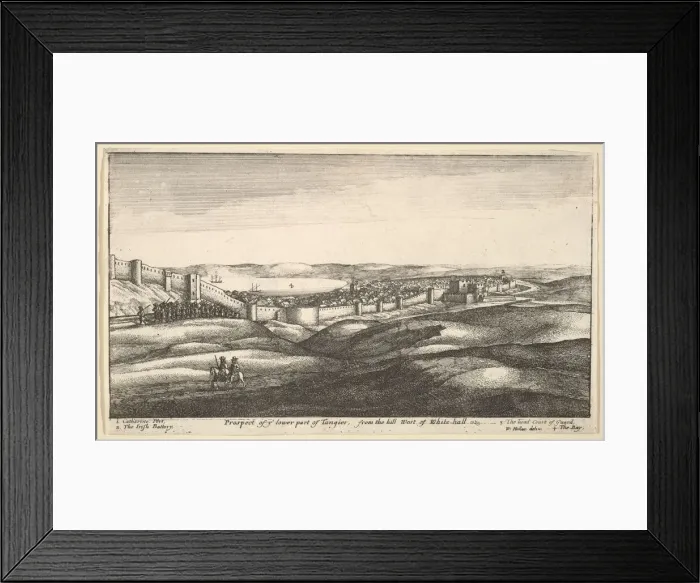 Framed Print : Prospect of ye lower part of Tangier, from the hill West of White-hall, 1669-73 Framed Print : Prospect of ye lower part of Tangier, from the hill West of White-hall, 1669-73