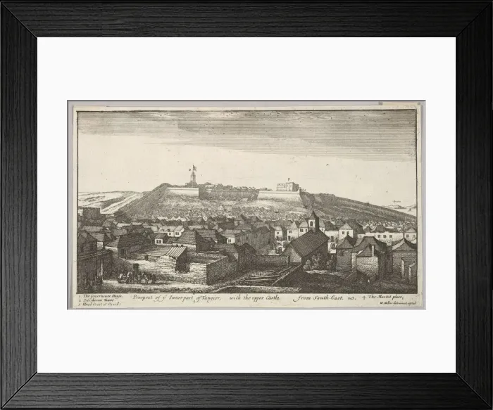 Framed Print : Prospect of the inner part of Tangier, with the upper Castle, from South-East, 1669-73 Framed Print : Prospect of the inner part of Tangier, with the upper Castle, from South-East, 1669-73