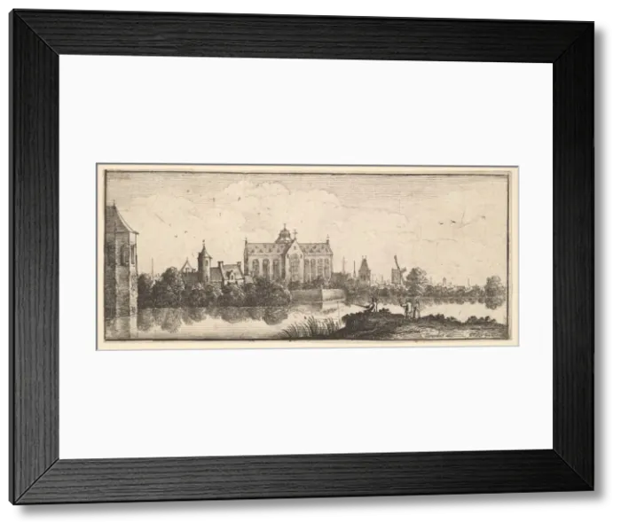 Framed Print : The church by the water, 1625-77. Creator: Wenceslaus Hollar Framed Print : The church by the water, 1625-77. Creator: Wenceslaus Hollar