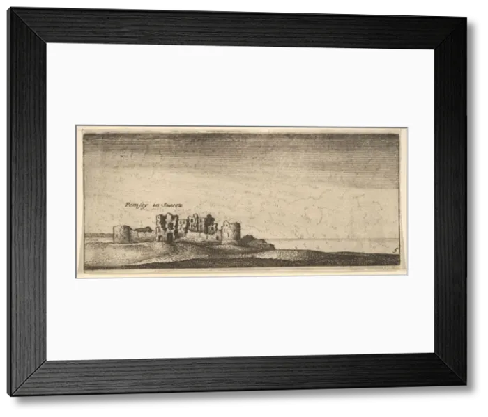 Framed Print : Pevensey Castle, 1652-77. Creator: Wenceslaus Hollar Framed Print : Pevensey Castle, 1652-77. Creator: Wenceslaus Hollar