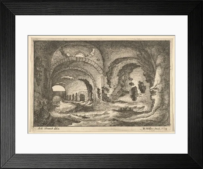 Framed Print : Roman remains at Tivoli, 1673. Creator: Wenceslaus Hollar Framed Print : Roman remains at Tivoli, 1673. Creator: Wenceslaus Hollar
