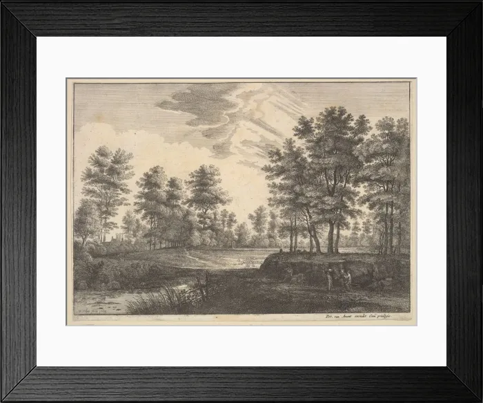 Framed Print : Wooded Landscape, 1644. Creator: Wenceslaus Hollar Framed Print : Wooded Landscape, 1644. Creator: Wenceslaus Hollar