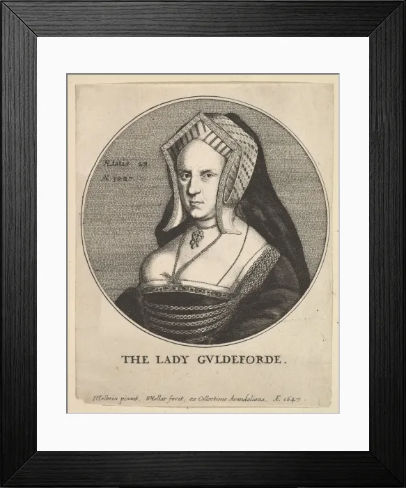 Framed Print : The Lady Guldeforde (Mary, Lady Guildford), 1647. Creator: Wenceslaus Hollar Framed Print : The Lady Guldeforde (Mary, Lady Guildford), 1647. Creator: Wenceslaus Hollar