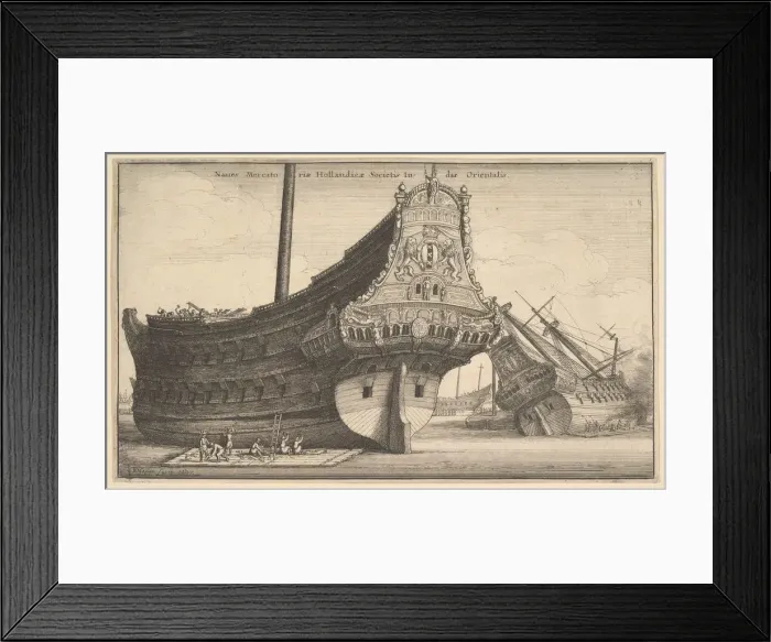 Framed Print : Dutch East Indiaman, 1647. Creator: Wenceslaus Hollar Framed Print : Dutch East Indiaman, 1647. Creator: Wenceslaus Hollar