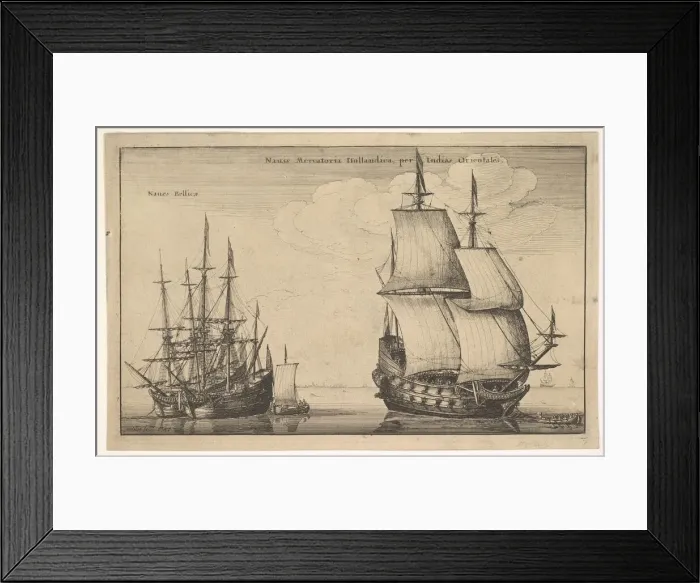Framed Print : Naues MercatoriaeHollandicaeper Indias Occidentales (Dutch East Indiaman), 1647