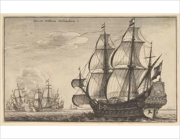 Dutch Warships (Naves BellicaeHollandicae), 1647. Creator: Wenceslaus Hollar