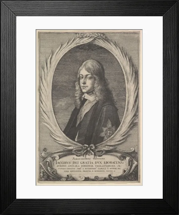 Framed Print : James, Duke of York, 1651. Creator: Wenceslaus Hollar Framed Print : James, Duke of York, 1651. Creator: Wenceslaus Hollar