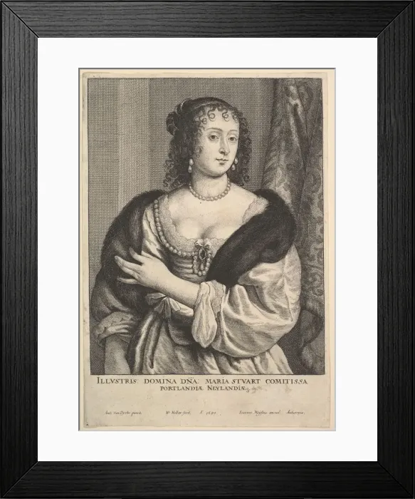 Framed Print : Frances Stuart, Countess of Portland, 1650. Creator: Wenceslaus Hollar Framed Print : Frances Stuart, Countess of Portland, 1650. Creator: Wenceslaus Hollar