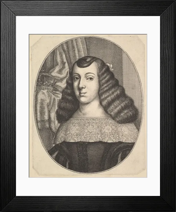 Framed Print : Catherine of Braganza, 1661. Creator: Wenceslaus Hollar Framed Print : Catherine of Braganza, 1661. Creator: Wenceslaus Hollar