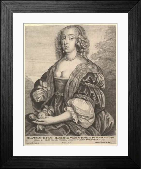 Framed Print : Mary Villiers, Dutchess of Lennox and Richmond, 1625-77. Creator: Wenceslaus Hollar Framed Print : Mary Villiers, Dutchess of Lennox and Richmond, 1625-77. Creator: Wenceslaus Hollar