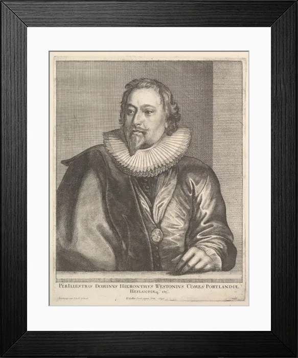 Framed Print : Richard Weston, Earl of Portland, 1645. Creator: Wenceslaus Hollar Framed Print : Richard Weston, Earl of Portland, 1645. Creator: Wenceslaus Hollar
