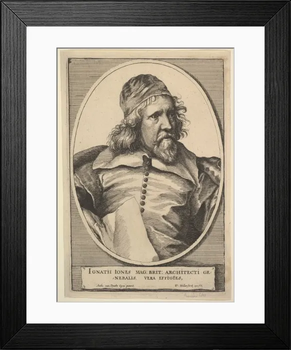 Framed Print : Inigo Jones, 1655. Creator: Wenceslaus Hollar Framed Print : Inigo Jones, 1655. Creator: Wenceslaus Hollar