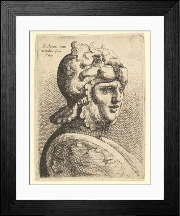 Framed Print : Helmeted Head, 1645. Creator: Wenceslaus Hollar Framed Print : Helmeted Head, 1645. Creator: Wenceslaus Hollar