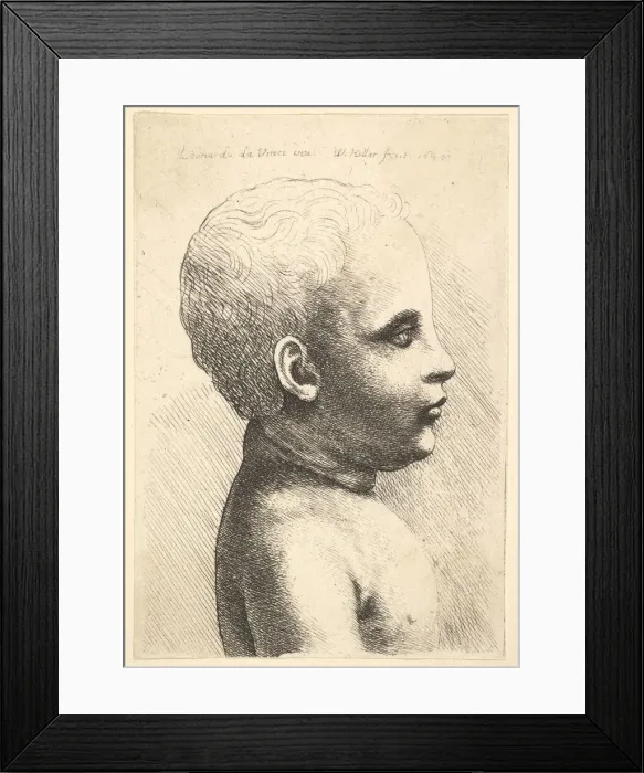 Framed Print : Head and shoulder of a child, in profile to right, 1645. Creator: Wenceslaus Hollar Framed Print : Head and shoulder of a child, in profile to right, 1645. Creator: Wenceslaus Hollar