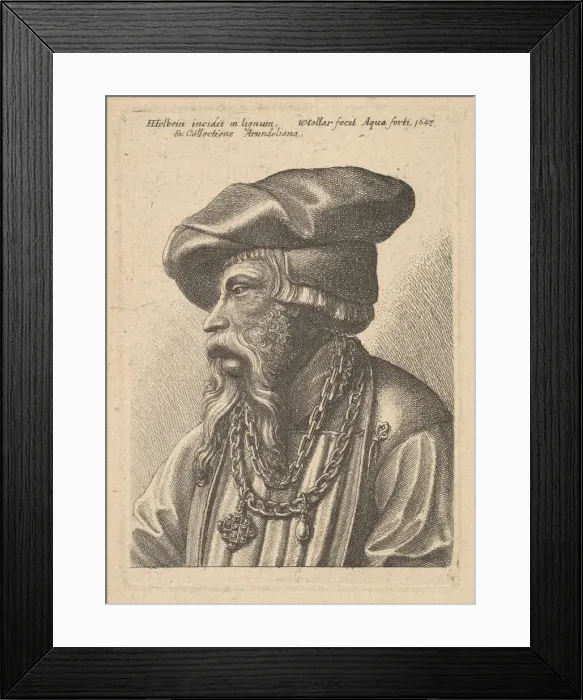 Framed Print : Bearded man with chain necklace, 1647. Creator: Wenceslaus Hollar