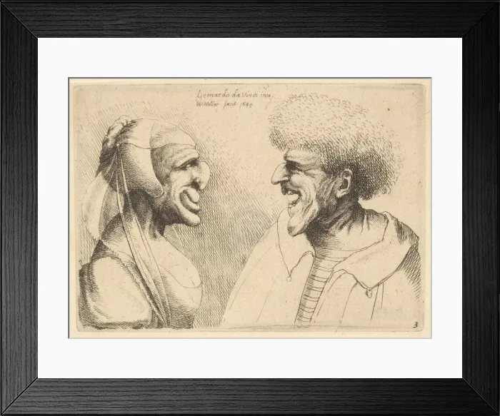 Framed Print : A deformed couple facing each other, 1645. Creator: Wenceslaus Hollar Framed Print : A deformed couple facing each other, 1645. Creator: Wenceslaus Hollar