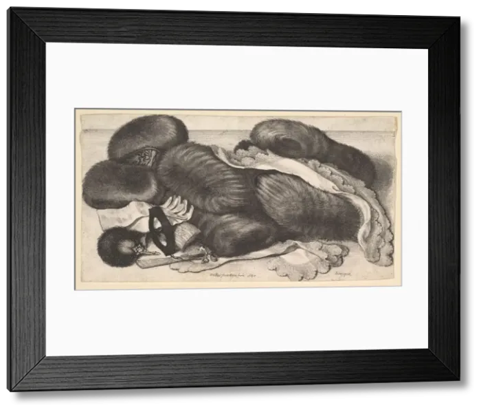 Framed Print : Still-life with a group of muffs, a pair of gloves, fans, mask and two kerchiefs, 1647 Framed Print : Still-life with a group of muffs, a pair of gloves, fans, mask and two kerchiefs, 1647