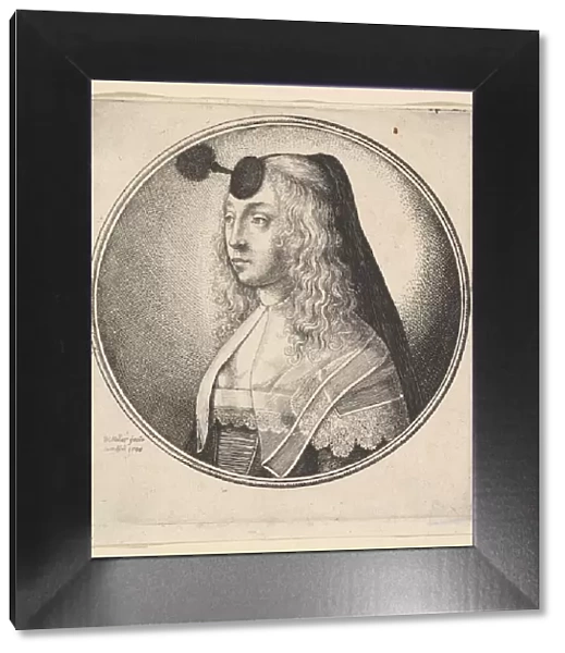 Woman with houpette on forehead turned to left, 1643. Creator: Wenceslaus Hollar