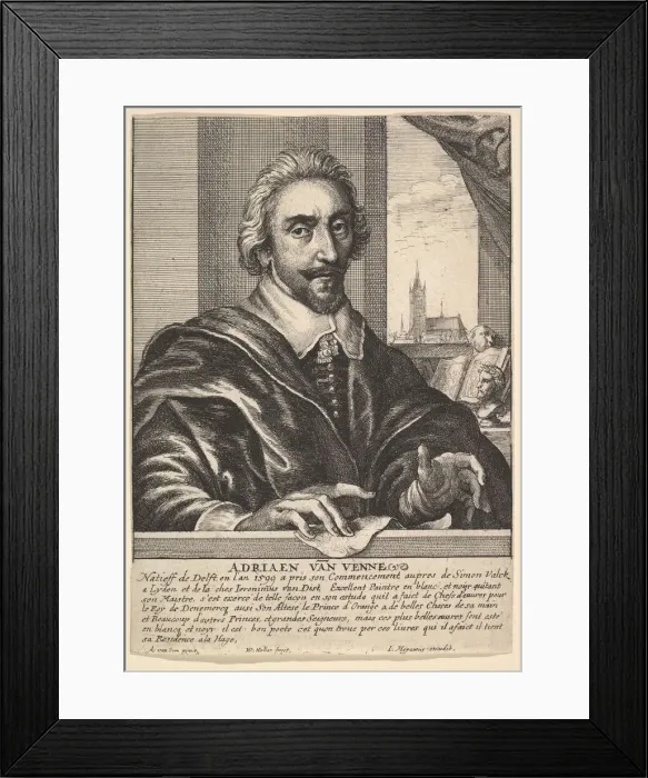 Framed Print : Adriaen van de Venne, 1649. Creator: Wenceslaus Hollar Framed Print : Adriaen van de Venne, 1649. Creator: Wenceslaus Hollar