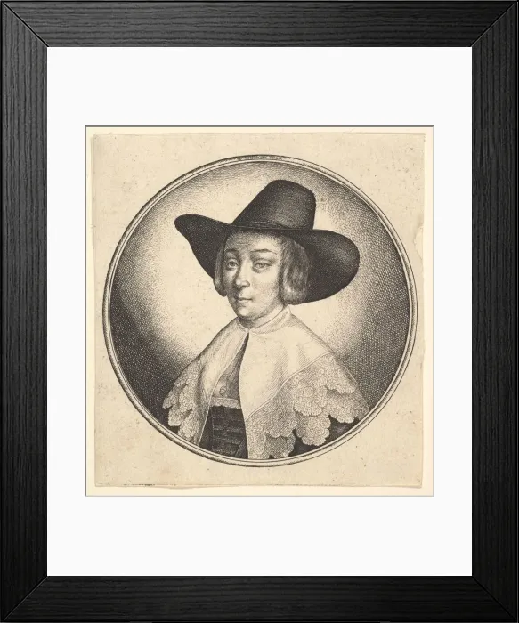 Framed Print : Woman with broad brimmed hat, 1642. Creator: Wenceslaus Hollar Framed Print : Woman with broad brimmed hat, 1642. Creator: Wenceslaus Hollar