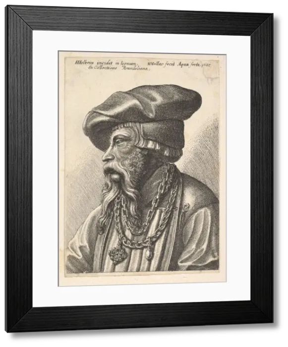 Framed Print : Bearded man with chain necklace, 1647. Creator: Wenceslaus Hollar Framed Print : Bearded man with chain necklace, 1647. Creator: Wenceslaus Hollar